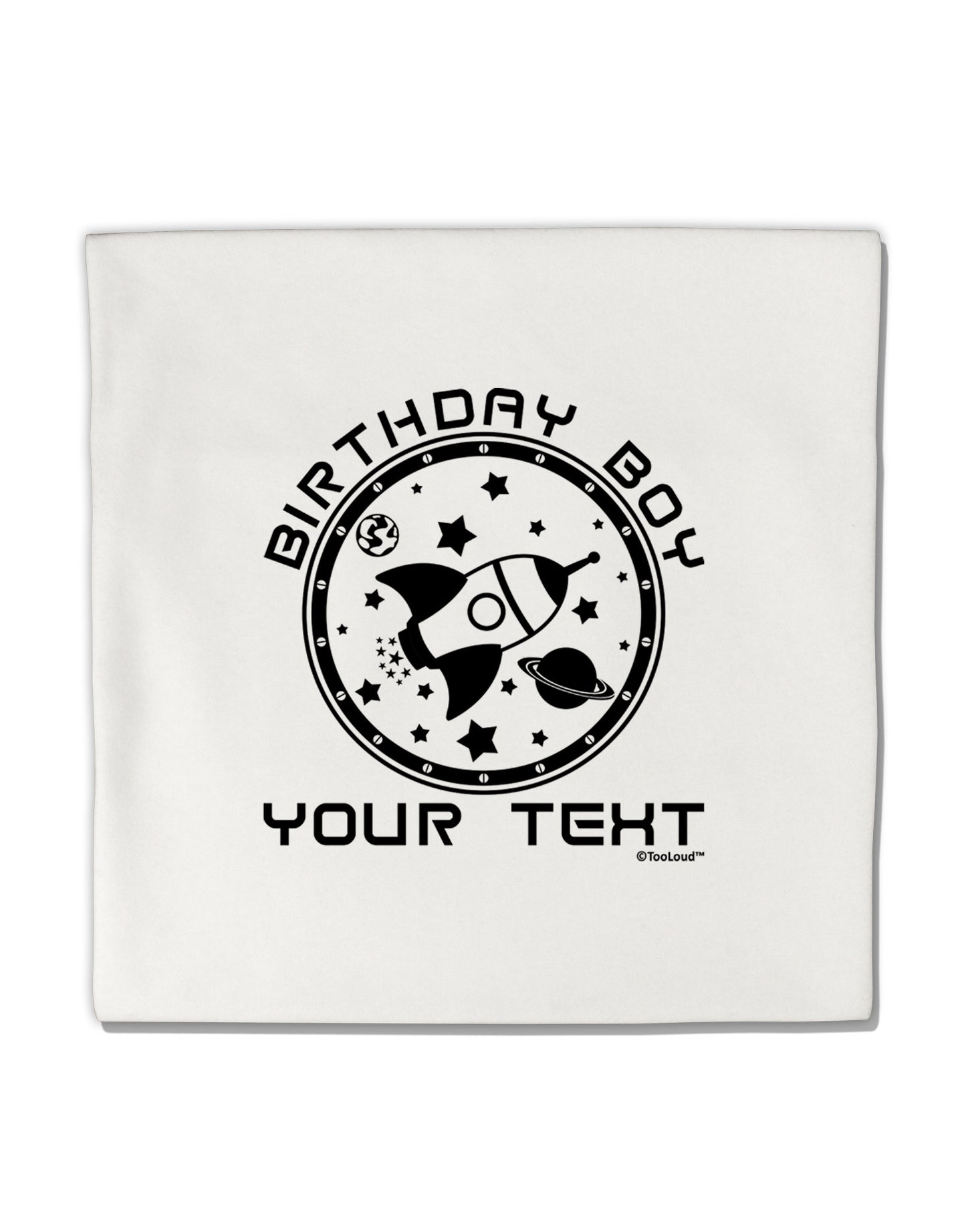 Personalized Birthday Boy Space with Customizable Name Micro Fleece 14"x14" Pillow Sham-Pillow Sham-TooLoud-White-Davson Sales