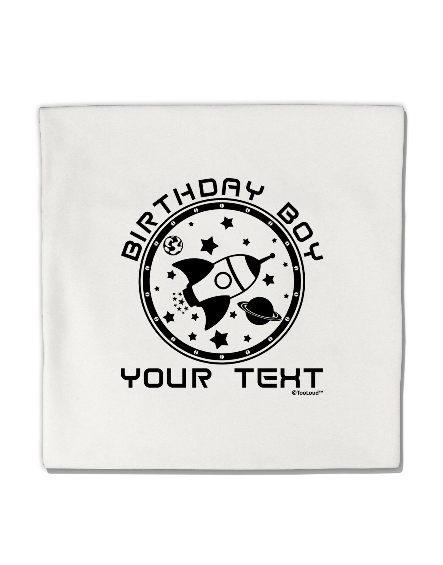 Personalized Birthday Boy Space with Customizable Name Micro Fleece 14"x14" Pillow Sham-Pillow Sham-TooLoud-White-Davson Sales
