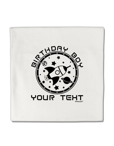 Personalized Birthday Boy Space with Customizable Name Micro Fleece 14&#x22;x14&#x22; Pillow Sham-Pillow Sham-TooLoud-White-Davson Sales