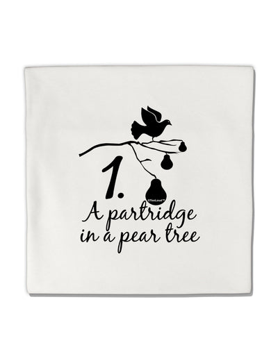 Partridge In A Pear Tree Text Micro Fleece 14&#x22;x14&#x22; Pillow Sham-Pillow Sham-TooLoud-White-Davson Sales