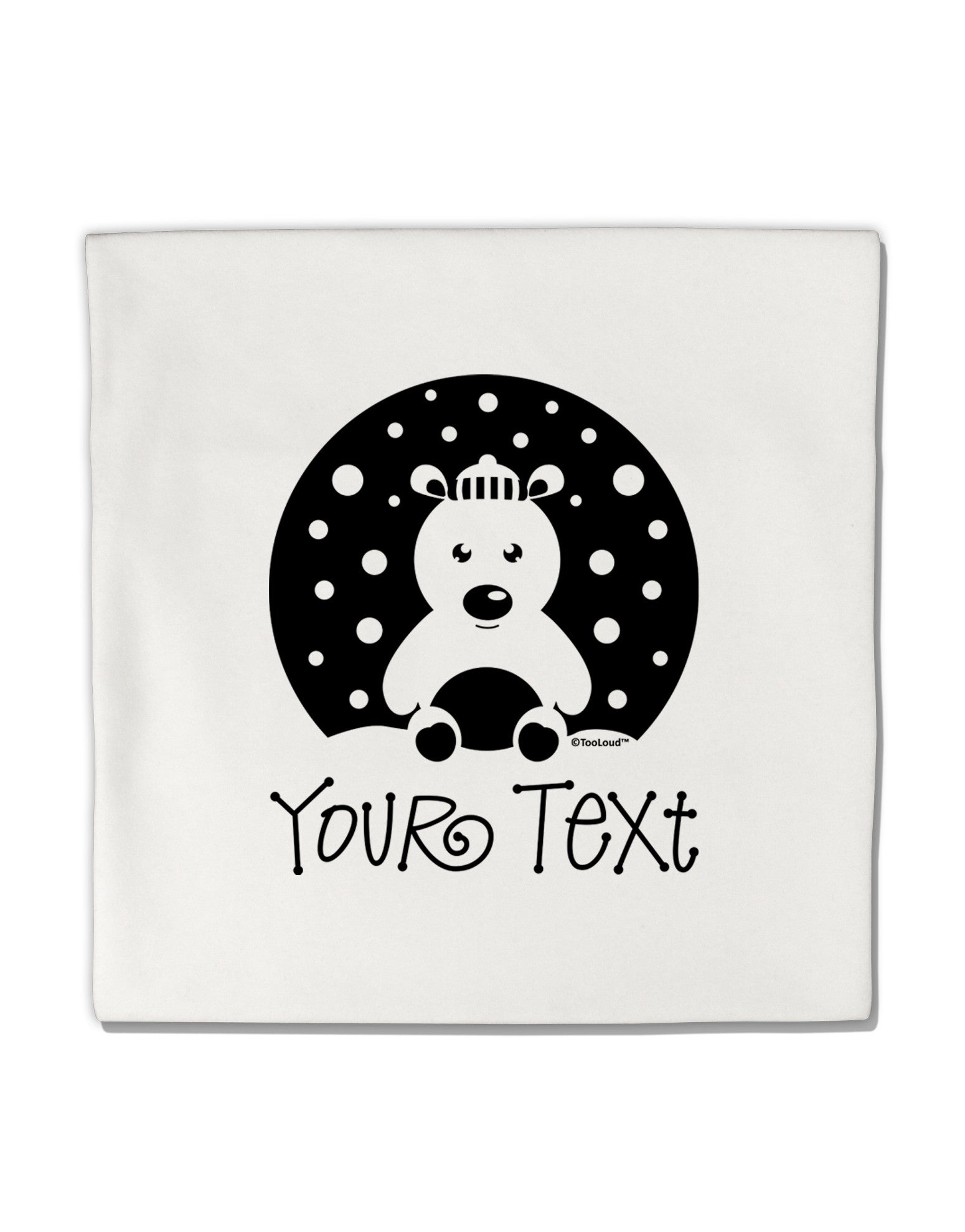 Personalized Matching Polar Bear Family Design - Your Text Micro Fleece 14"x14" Pillow Sham-Pillow Sham-TooLoud-White-Davson Sales