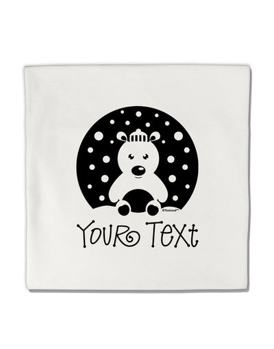 Personalized Matching Polar Bear Family Design - Your Text Micro Fleece 14&#x22;x14&#x22; Pillow Sham-Pillow Sham-TooLoud-White-Davson Sales