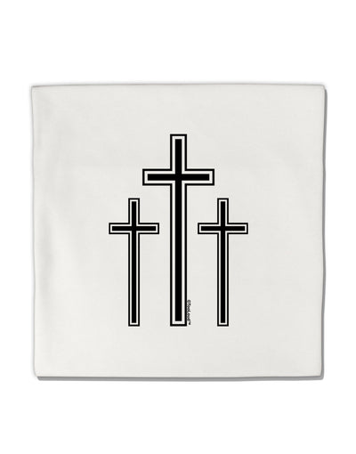 Three Cross Design - Easter Micro Fleece 14&#x22;x14&#x22; Pillow Sham by TooLoud-Pillow Sham-TooLoud-White-Davson Sales