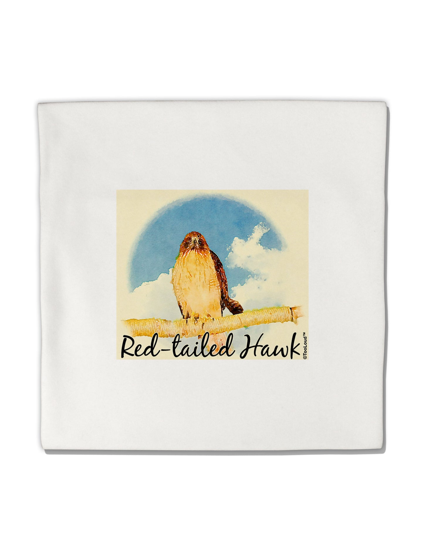 Red-tailed Hawk Text Micro Fleece 14&#x22;x14&#x22; Pillow Sham-Pillow Sham-TooLoud-White-Davson Sales