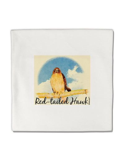 Red-tailed Hawk Text Micro Fleece 14&#x22;x14&#x22; Pillow Sham-Pillow Sham-TooLoud-White-Davson Sales