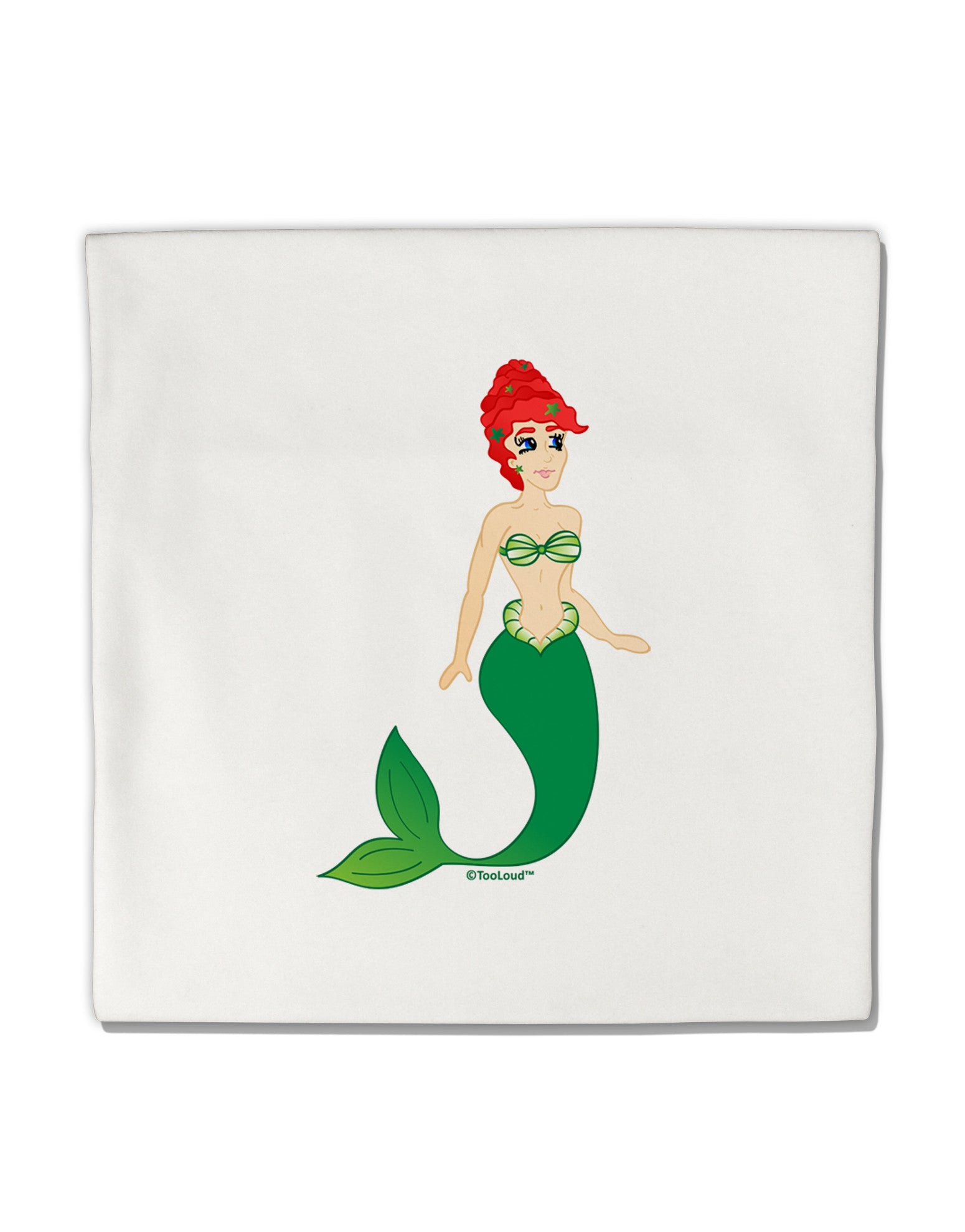 Mermaid Design - Green Micro Fleece 14"x14" Pillow Sham-Pillow Sham-TooLoud-White-Davson Sales