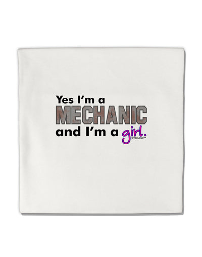 Yes I am a Mechanic Girl Micro Fleece 14&#x22;x14&#x22; Pillow Sham-Pillow Sham-TooLoud-White-Davson Sales