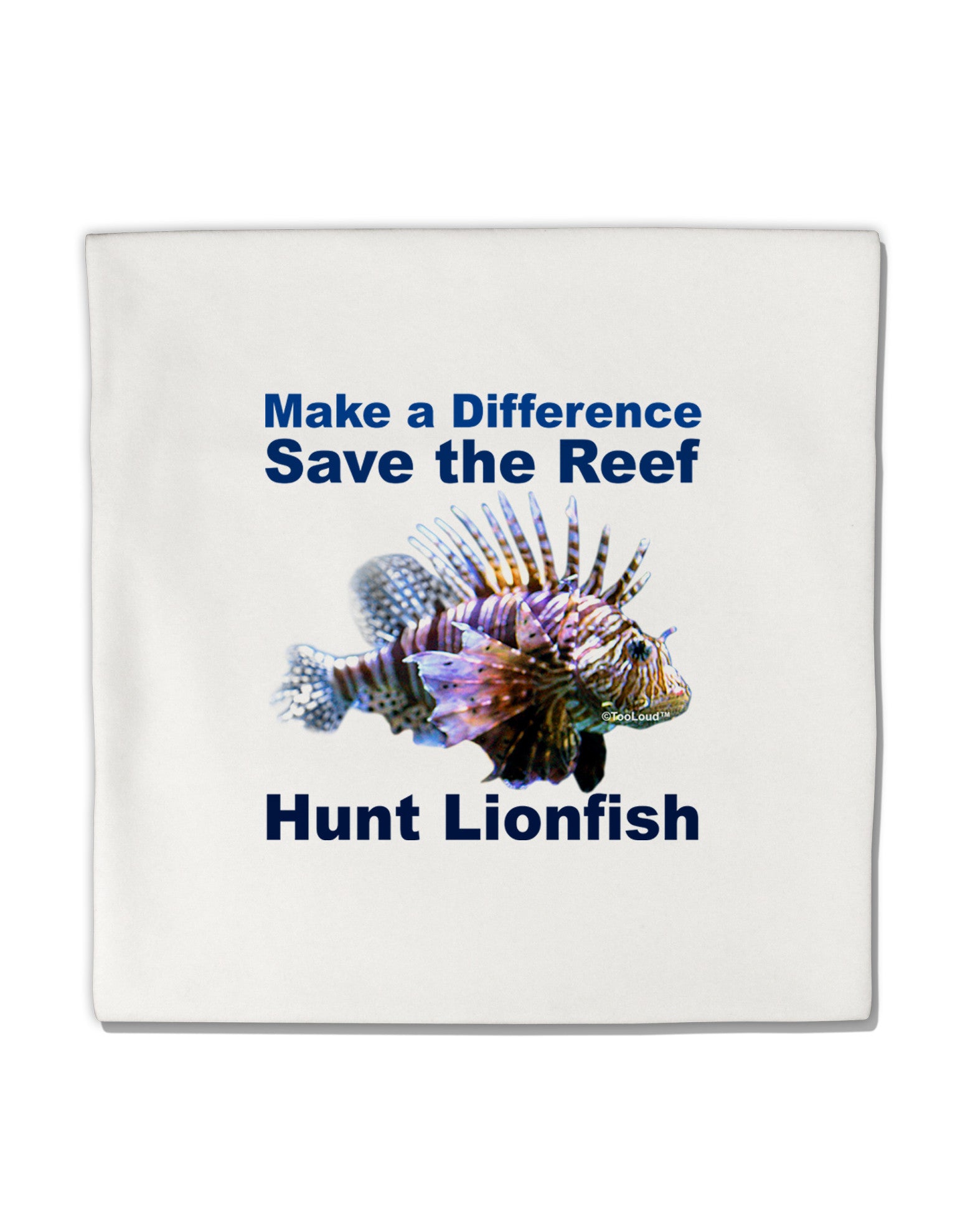 Save the Reef - Hunt Lionfish Micro Fleece 14"x14" Pillow Sham-Pillow Sham-TooLoud-White-Davson Sales