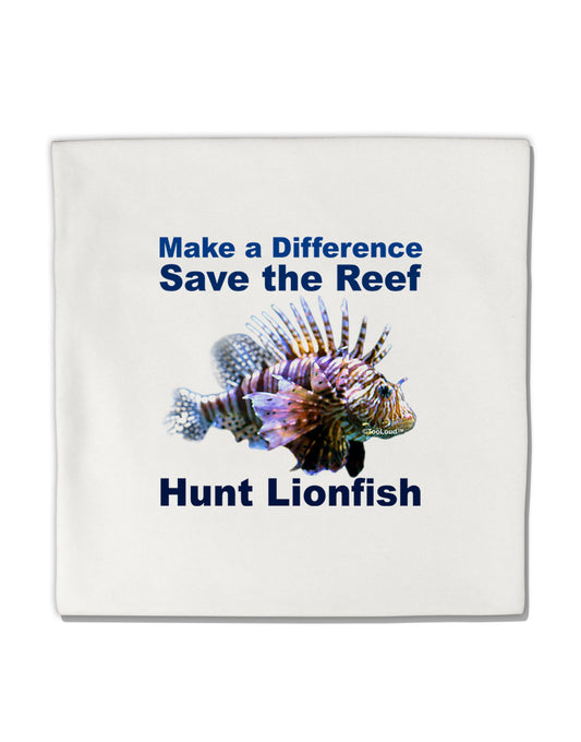 Save the Reef - Hunt Lionfish Micro Fleece 14"x14" Pillow Sham-Pillow Sham-TooLoud-White-Davson Sales