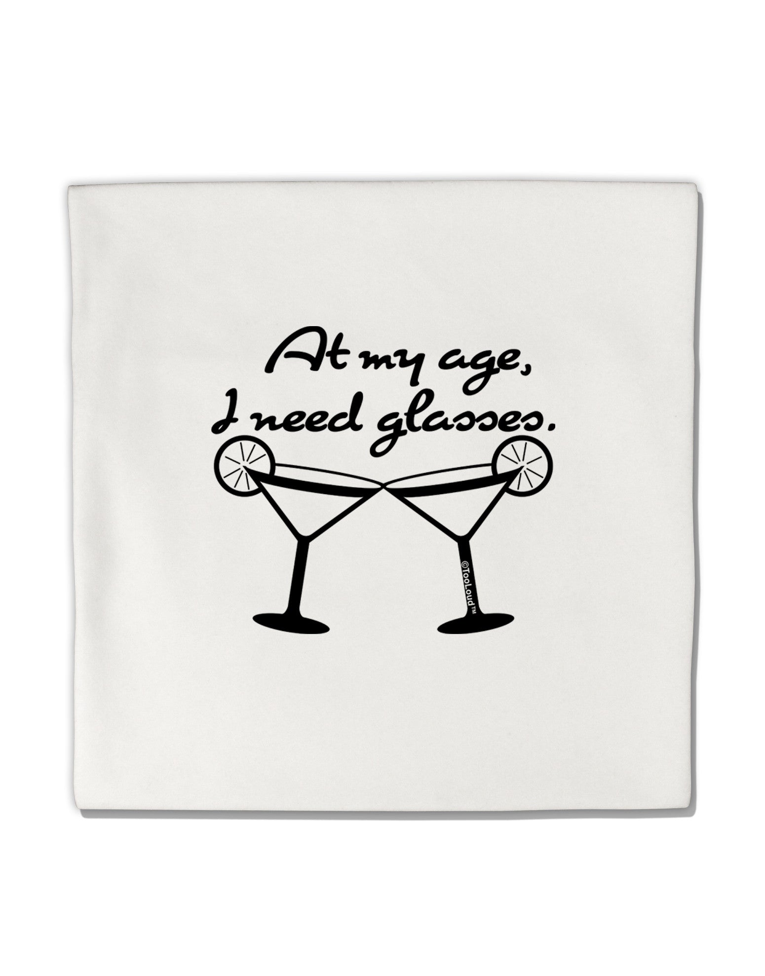 At My Age I Need Glasses - Margarita Micro Fleece 14&#x22;x14&#x22; Pillow Sham by TooLoud-Pillow Sham-TooLoud-White-Davson Sales