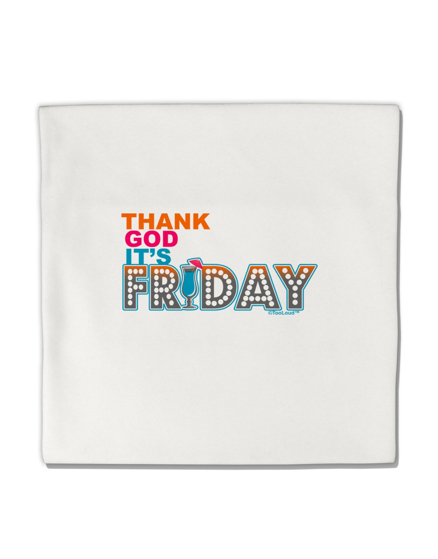 Thank God It's Friday Mixed Drink Micro Fleece 14"x14" Pillow Sham-Pillow Sham-TooLoud-White-Davson Sales