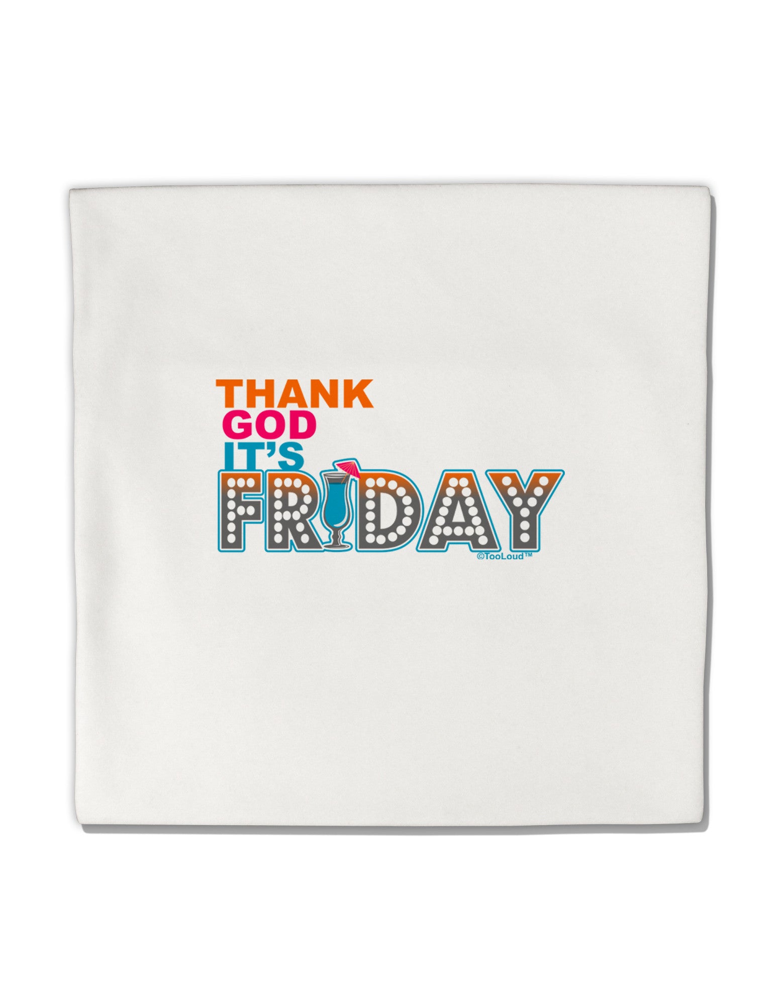 Thank God It's Friday Mixed Drink Micro Fleece 14"x14" Pillow Sham-Pillow Sham-TooLoud-White-Davson Sales