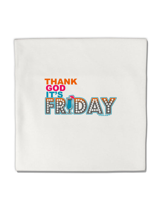 Thank God It's Friday Mixed Drink Micro Fleece 14"x14" Pillow Sham-Pillow Sham-TooLoud-White-Davson Sales