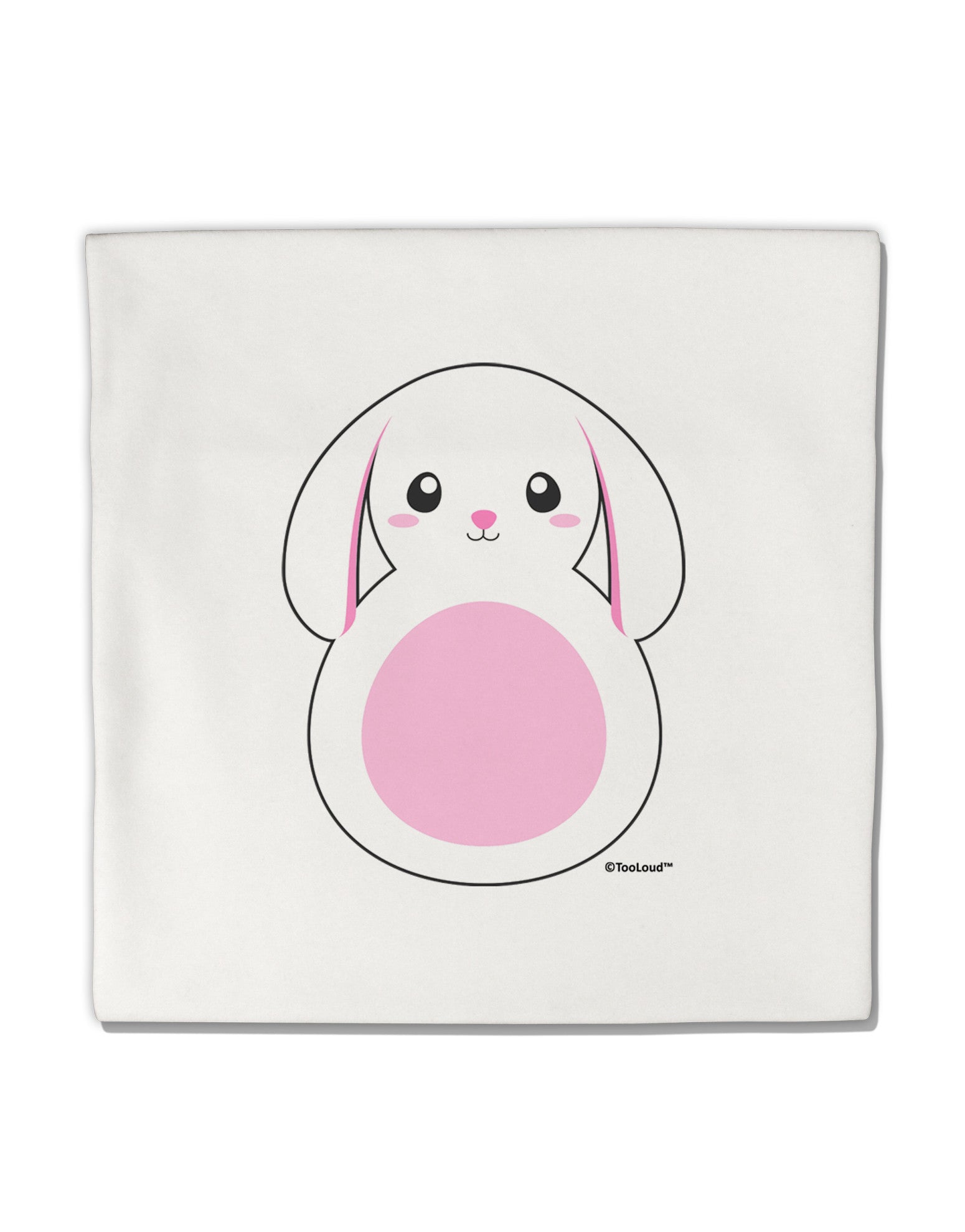 TooLoud Cute Bunny with Floppy Ears - Pink Micro Fleece 14"x14" Pillow Sham-Pillow Sham-TooLoud-White-Davson Sales