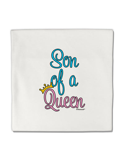 Son of a Queen - Matching Mom and Son Design Micro Fleece 14&#x22;x14&#x22; Pillow Sham by TooLoud-Pillow Sham-TooLoud-White-Davson Sales