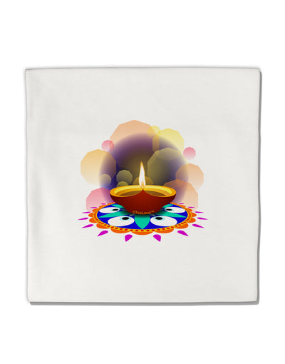 Festive Diya and Rangoli Micro Fleece 14&#x22;x14&#x22; Pillow Sham by TooLoud-TooLoud-White-Davson Sales