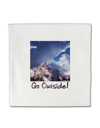 Go Outside Mountain Micro Fleece 14&#x22;x14&#x22; Pillow Sham by TooLoud-Pillow Sham-TooLoud-White-Davson Sales