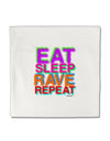 Eat Sleep Rave Repeat Color Micro Fleece 14&#x22;x14&#x22; Pillow Sham by TooLoud-Pillow Sham-TooLoud-White-Davson Sales