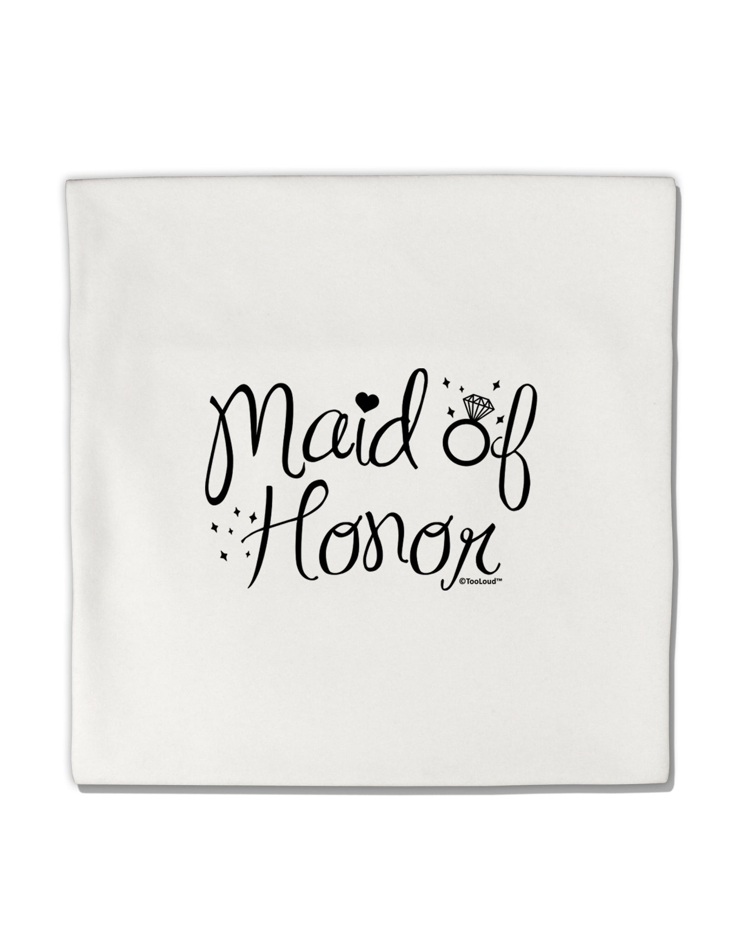 Maid of Honor - Diamond Ring Design Micro Fleece 14"x14" Pillow Sham-Pillow Sham-TooLoud-White-Davson Sales