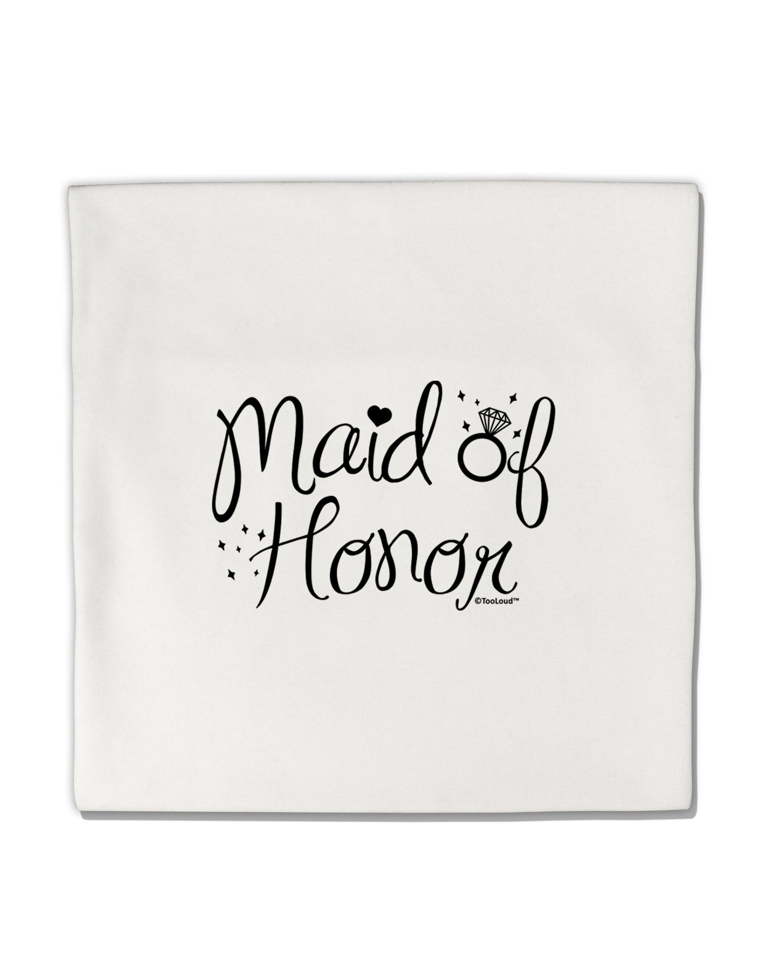 Maid of Honor - Diamond Ring Design Micro Fleece 14"x14" Pillow Sham-Pillow Sham-TooLoud-White-Davson Sales
