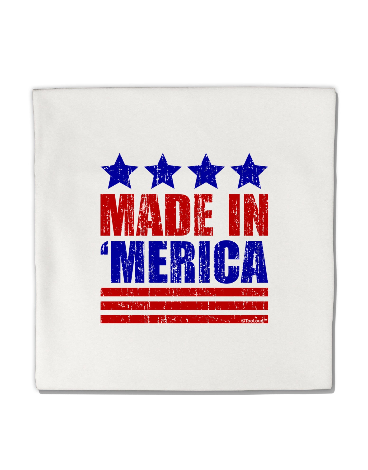Made in Merica - Stars and Stripes Color Design Micro Fleece 14"x14" Pillow Sham-Pillow Sham-TooLoud-White-Davson Sales