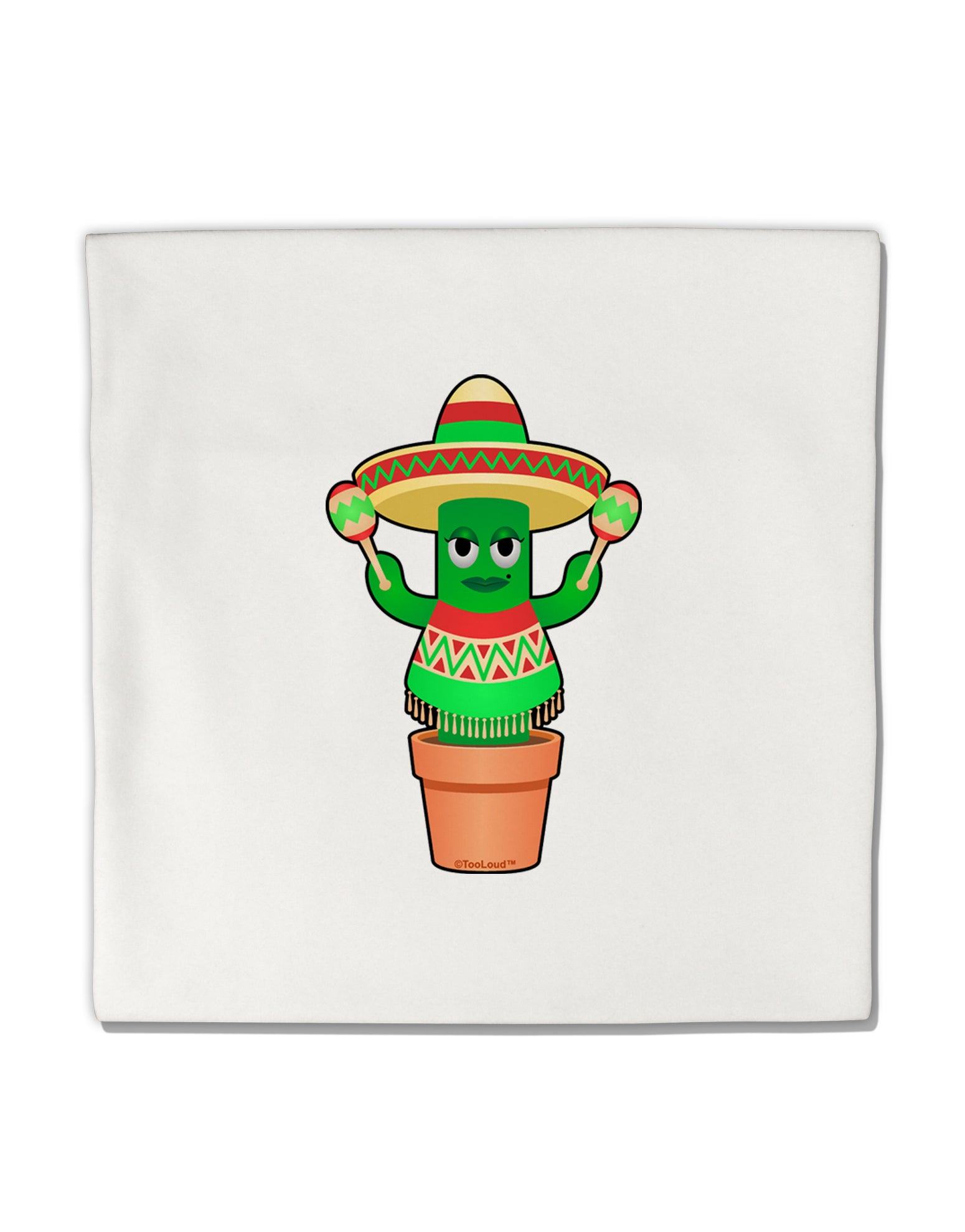 Fiesta Cactus Poncho Micro Fleece 14&#x22;x14&#x22; Pillow Sham by TooLoud-Pillow Sham-TooLoud-White-Davson Sales