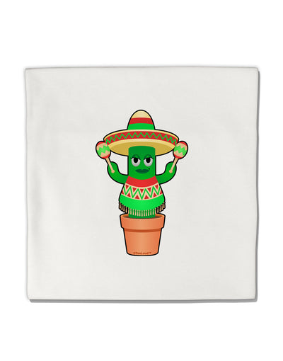 Fiesta Cactus Poncho Micro Fleece 14&#x22;x14&#x22; Pillow Sham by TooLoud-Pillow Sham-TooLoud-White-Davson Sales