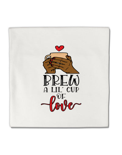 TooLoud Brew a lil cup of love Micro Fleece 14 Inch x 14 Inch Pillow Sham-ThrowPillowCovers-TooLoud-Davson Sales