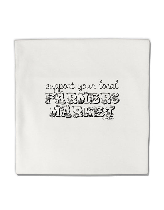 Support Your Local Farmers Market Micro Fleece 14"x14" Pillow Sham-Pillow Sham-TooLoud-White-Davson Sales