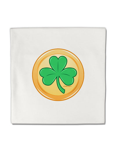 Shamrock Button Vector Design Micro Fleece 14&#x22;x14&#x22; Pillow Sham by TooLoud-Pillow Sham-TooLoud-White-Davson Sales