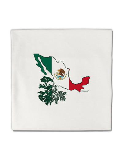 Mexican Roots - Mexico Outline Mexican Flag Micro Fleece 14&#x22;x14&#x22; Pillow Sham by TooLoud-Pillow Sham-TooLoud-White-Davson Sales