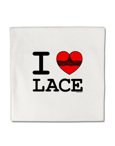 I Love Heart Lace Micro Fleece 14&#x22;x14&#x22; Pillow Sham-Pillow Sham-TooLoud-White-Davson Sales