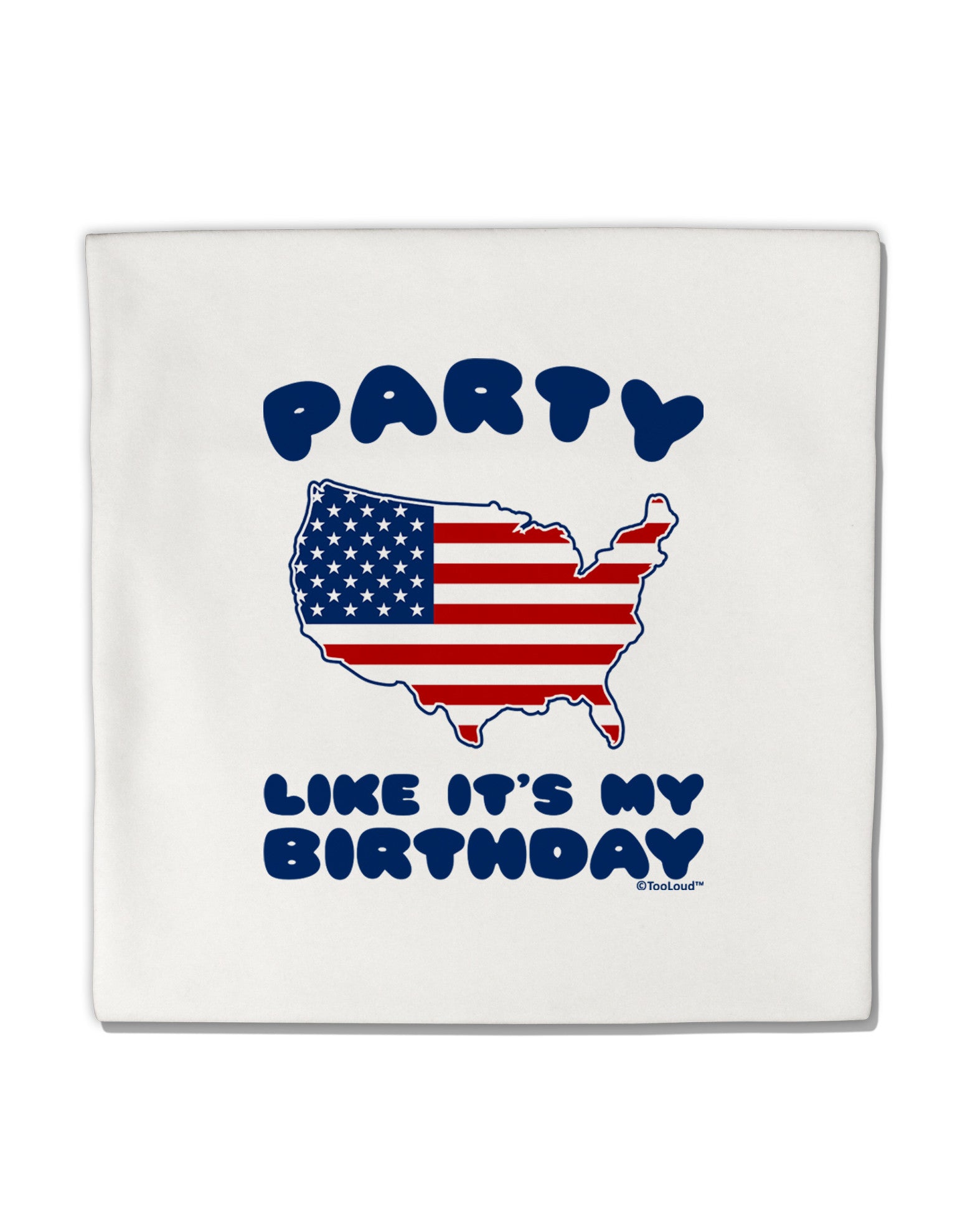 Party Like It's My Birthday - 4th of July Micro Fleece 14"x14" Pillow Sham-Pillow Sham-TooLoud-White-Davson Sales