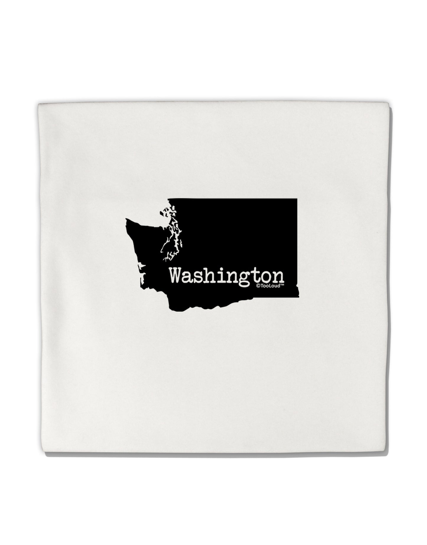Washington - United States Shape Micro Fleece 14"x14" Pillow Sham-Pillow Sham-TooLoud-White-Davson Sales