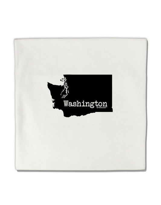 Washington - United States Shape Micro Fleece 14"x14" Pillow Sham-Pillow Sham-TooLoud-White-Davson Sales