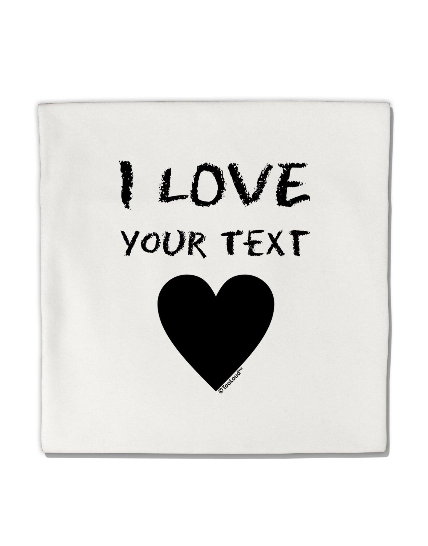 Personalized I Love Customized Micro Fleece 14"x14" Pillow Sham-Pillow Sham-TooLoud-White-Davson Sales
