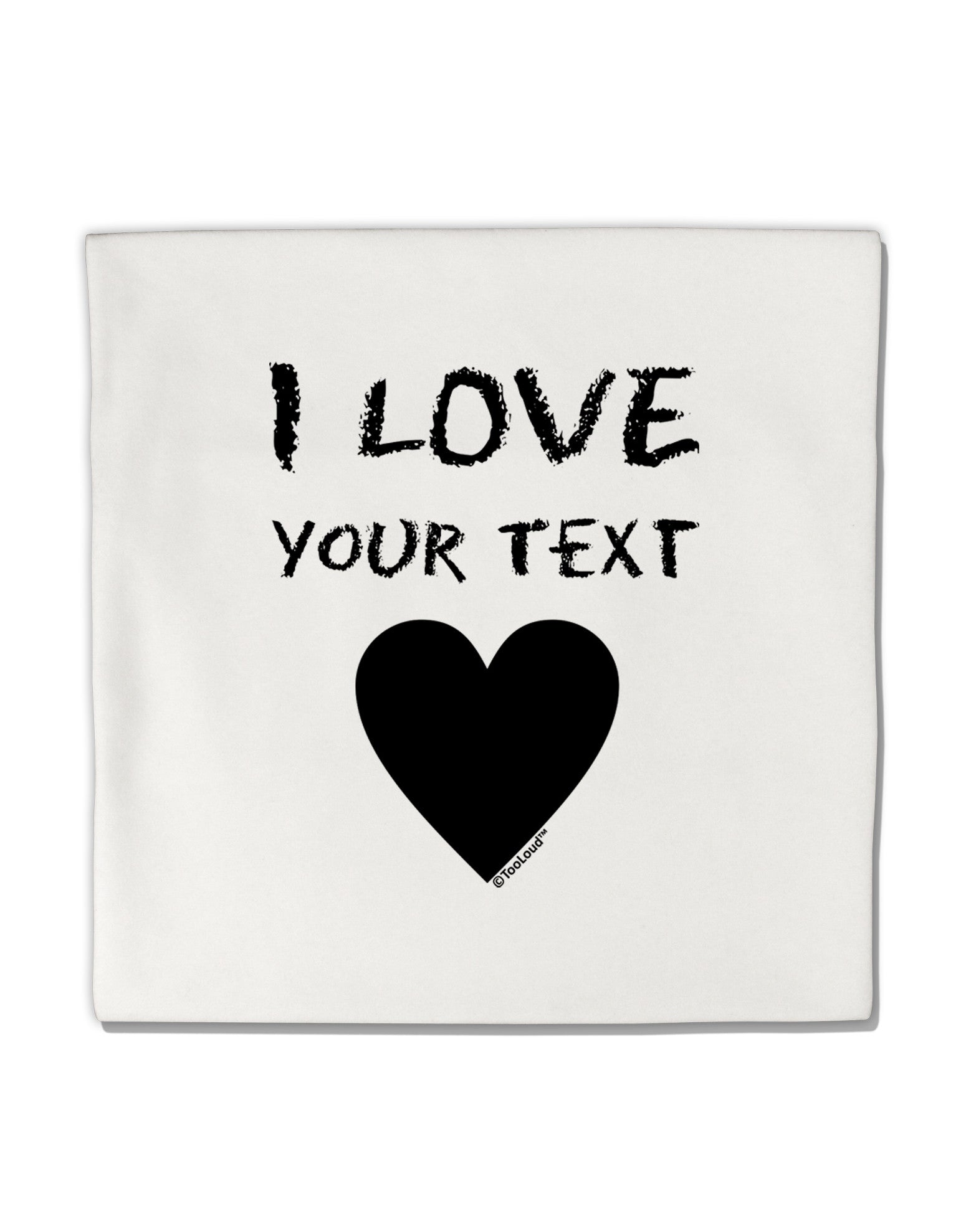 Personalized I Love Customized Micro Fleece 14"x14" Pillow Sham-Pillow Sham-TooLoud-White-Davson Sales