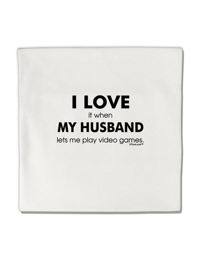 I Love My Husband Videogames Micro Fleece 14&#x22;x14&#x22; Pillow Sham-Pillow Sham-TooLoud-White-Davson Sales