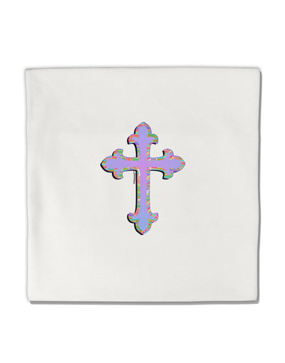 Easter Color Cross Micro Fleece 14&#x22;x14&#x22; Pillow Sham-Pillow Sham-TooLoud-White-Davson Sales