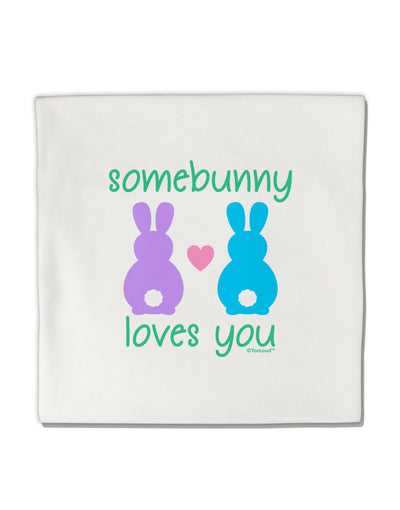 Somebunny Loves You Micro Fleece 14&#x22;x14&#x22; Pillow Sham by TooLoud-Pillow Sham-TooLoud-White-Davson Sales