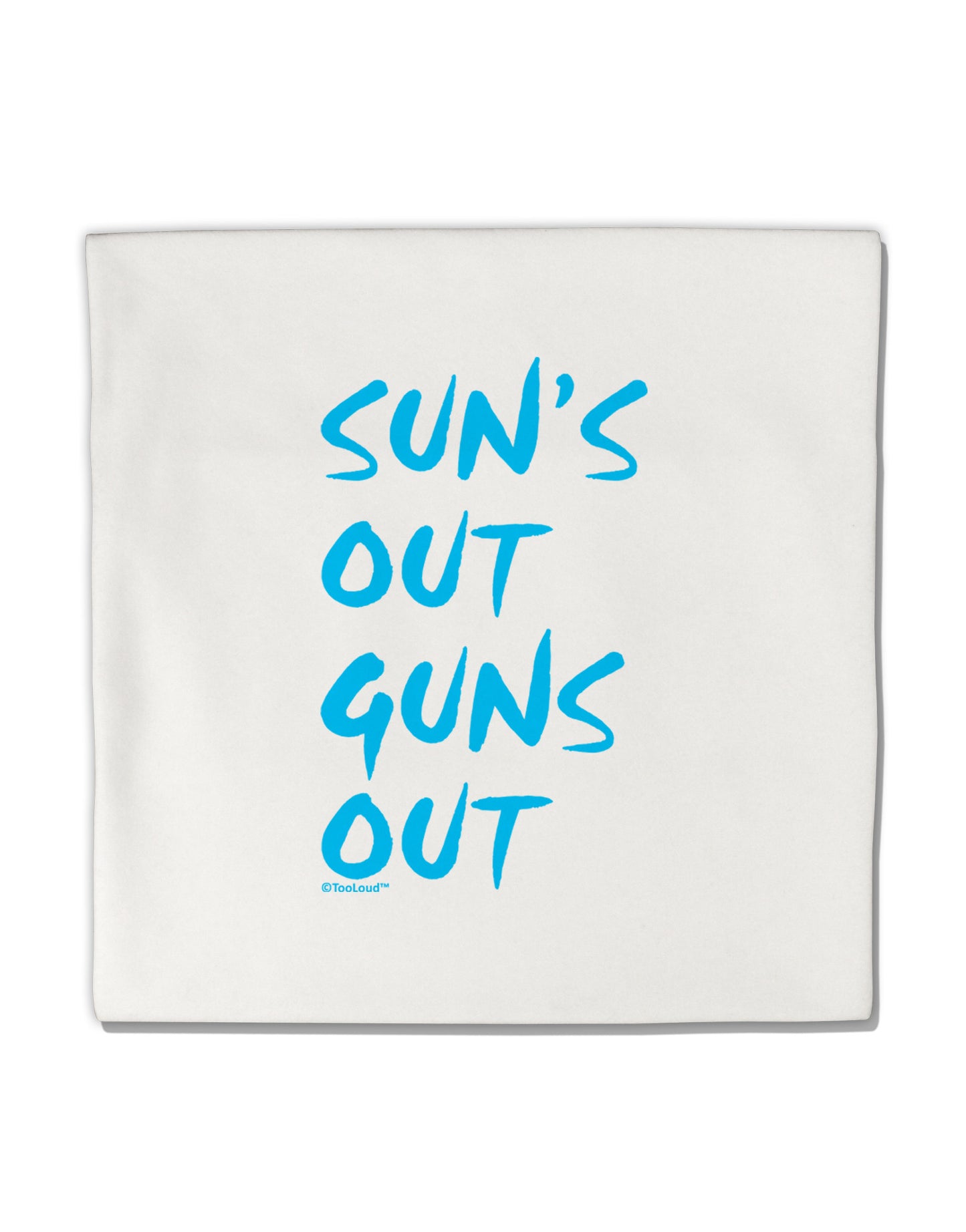 Suns Out Guns Out - Blue Micro Fleece 14"x14" Pillow Sham-Pillow Sham-TooLoud-White-Davson Sales