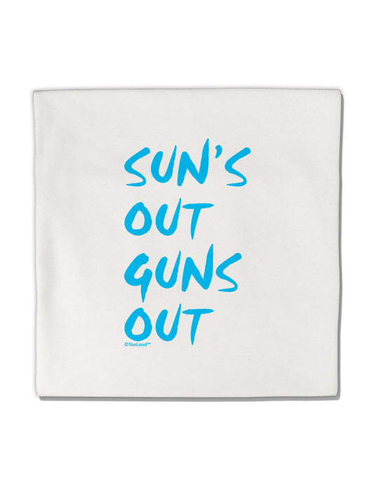 Suns Out Guns Out - Blue Micro Fleece 14"x14" Pillow Sham-Pillow Sham-TooLoud-White-Davson Sales