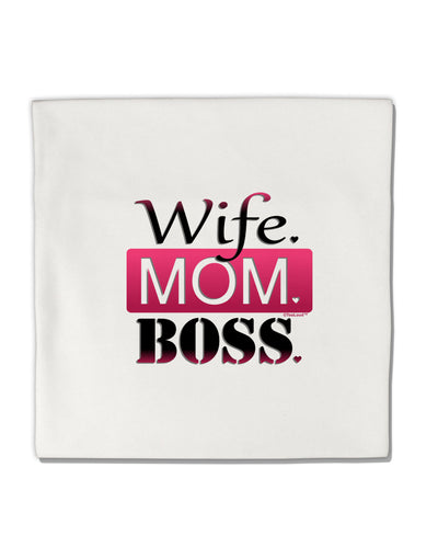 Wife Mom Boss Micro Fleece 14&#x22;x14&#x22; Pillow Sham-Pillow Sham-TooLoud-White-Davson Sales