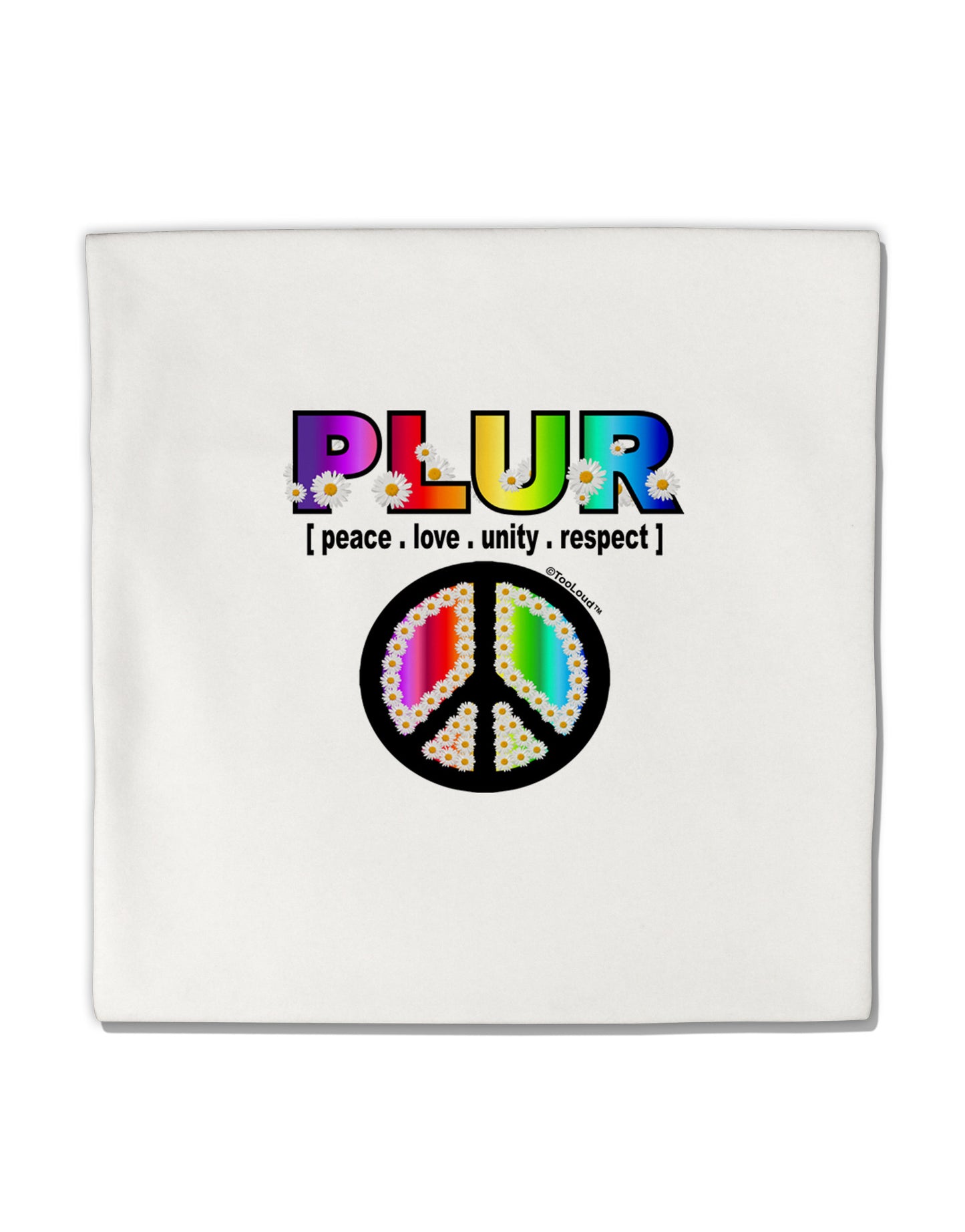 PLUR Rainbow Micro Fleece 14"x14" Pillow Sham-Pillow Sham-TooLoud-White-Davson Sales