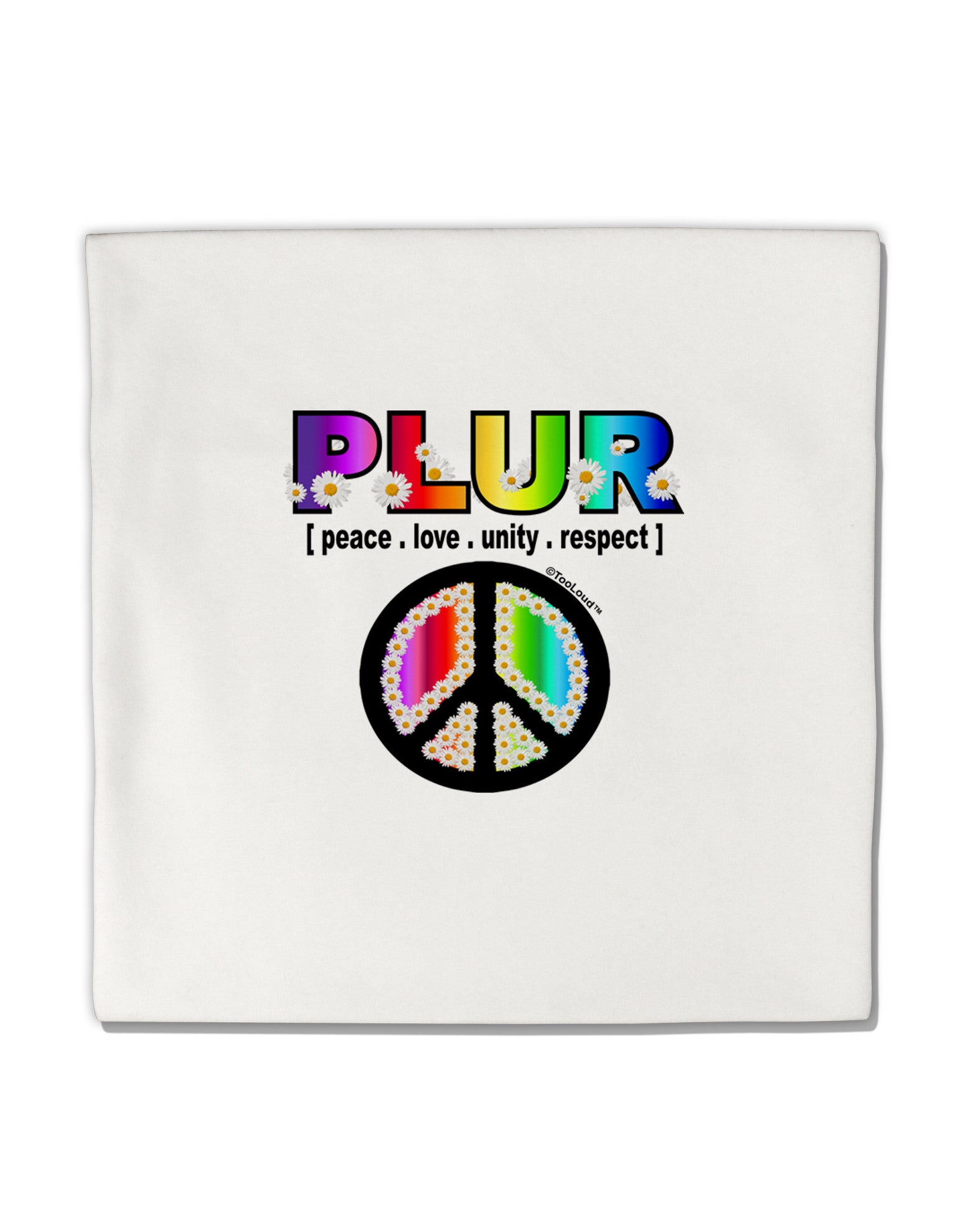 PLUR Rainbow Micro Fleece 14"x14" Pillow Sham-Pillow Sham-TooLoud-White-Davson Sales
