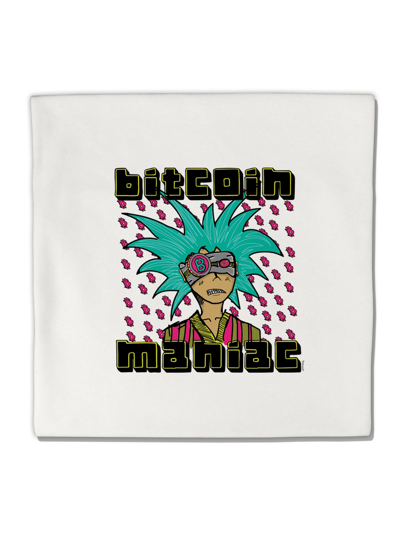 TooLoud Bitcoin Maniac Crypto Micro Fleece 14 Inch x 14 Inch Pillow Sham-ThrowPillowCovers-TooLoud-Davson Sales