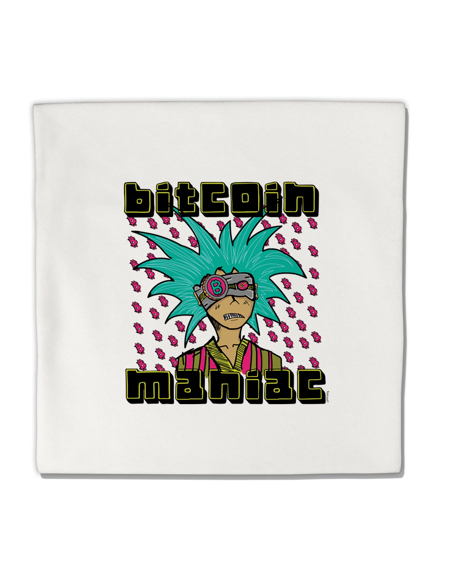 TooLoud Bitcoin Maniac Crypto Micro Fleece 14 Inch x 14 Inch Pillow Sham-ThrowPillowCovers-TooLoud-Davson Sales