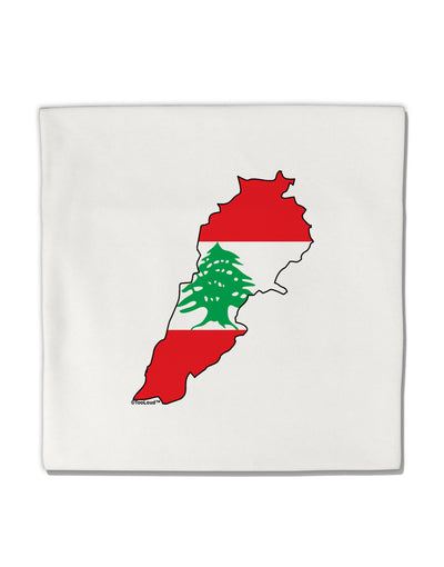 Lebanon Flag Silhouette Micro Fleece 14&#x22;x14&#x22; Pillow Sham-Pillow Sham-TooLoud-White-Davson Sales