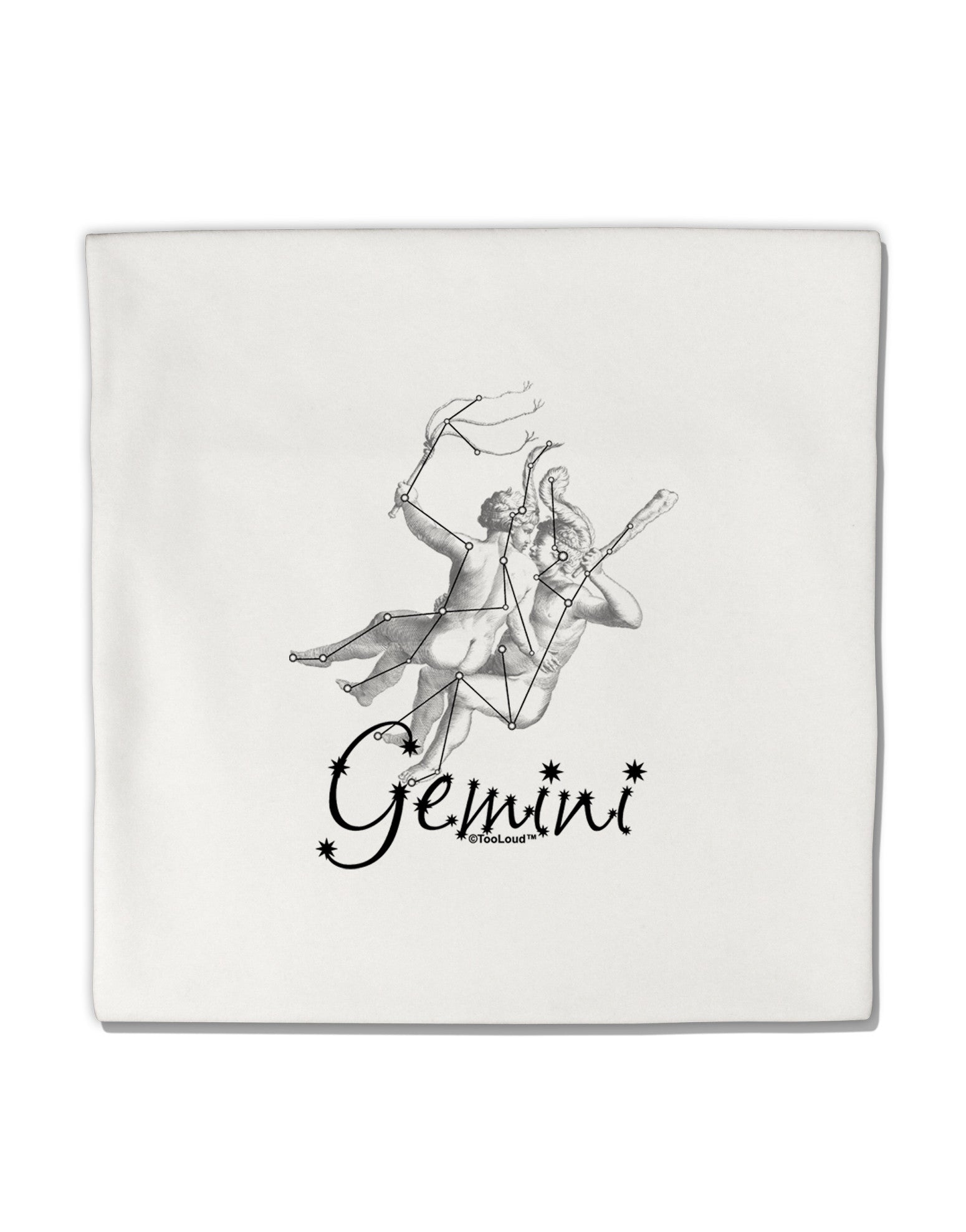Gemini Constellation Micro Fleece 14&#x22;x14&#x22; Pillow Sham-Pillow Sham-TooLoud-White-Davson Sales