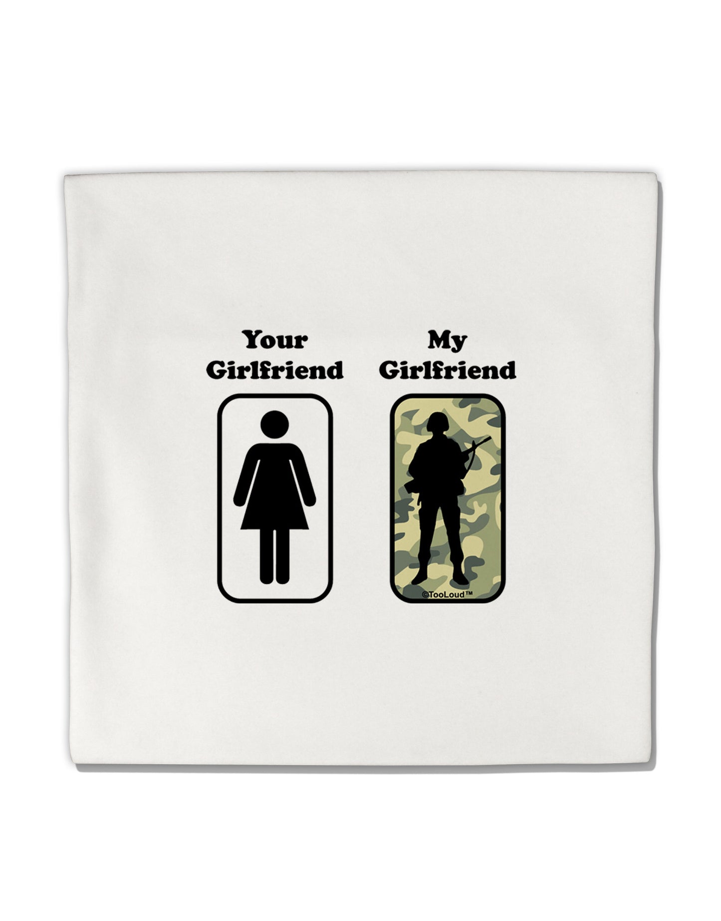 Your Girlfriend My Girlfriend Military Micro Fleece 14"x14" Pillow Sham by TooLoud-Pillow Sham-TooLoud-White-Davson Sales